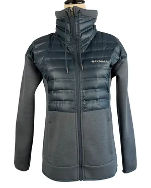 Columbia Women's Puffer Fleece Jacket‎ Full Zip Dark Gray Size Small Winter thumbnail 1