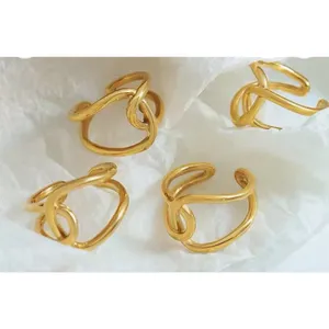 Minimalist Knot‎ Ring | 14k Yellow Gold Plated Sterling Silver thumbnail 10