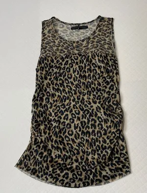 White House Black Market Mesh Cheetah‎ Print Tank Top Women’s size small thumbnail 1