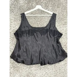 Y2K Jones New York Silk Cami Top Lace Trim Black Whimsigoth Plus Size 22W NWT thumbnail 5
