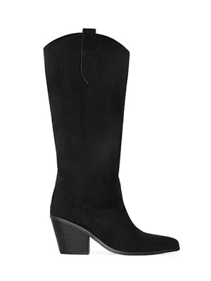 RM Size 6 Rebecca Minkoff Women’s Nicole Suede Stacked Heel Cowboy Boots. New thumbnail 2