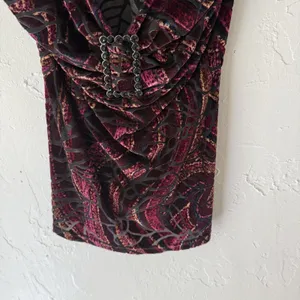 Arianne Tank Top Y2k Goth Small‎ Purple Black Velvet Buckle Whimsigoth Witchy thumbnail 3