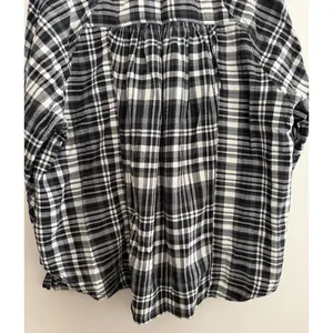 Free People We The‎ Free Indigo Skies White/Black Plaid Shirt Women's Size Small thumbnail 6
