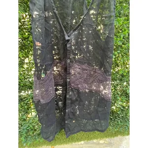 O'Neill Womens Black Sheer Lace Racerback Button Down Tank Top Size Medium‎ thumbnail 3
