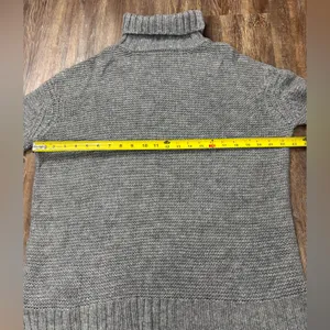Zara Knit Medium Gray Turtleneck Sweater Oversized Dress Winter Warm Basic Fall thumbnail 5