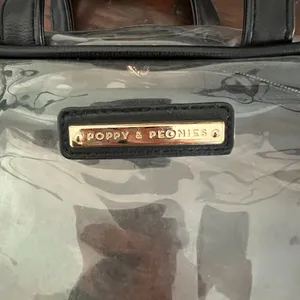 Poppy & Peonies Clear Square Bag Black thumbnail 2