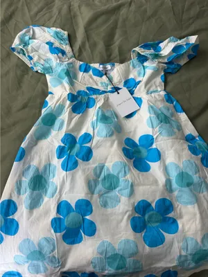 Blue and White floral dress thumbnail 4