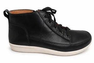Vionic 9.5 Shawna High Top Sneaker Black Leather Weather Resistant Boot TVW5438 thumbnail 1