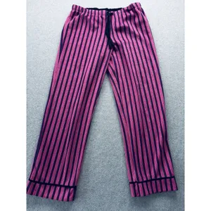 Anne Klein Women's 2 pc Size Medium PJ'S Fleece Pajama Set Striped Pink/Purple thumbnail 4