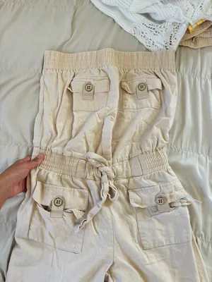 Beige Cargo Jumper Tan Size M thumbnail 7
