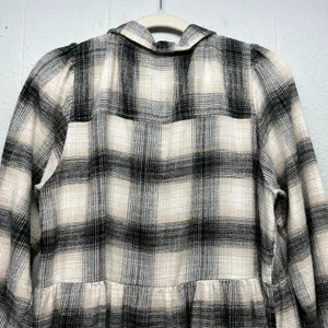 American Eagle Plaid Flannel Long Sleeve Shirt Dress Womens Large Y2K Grunge thumbnail 9