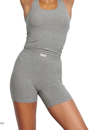 Skims Soft Lounge Boxer Heather Gray thumbnail 1