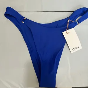 New Quince Italian High-Leg Ring Bikini Bottom Electric Blue Medium thumbnail 1