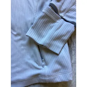 Lululemon Ribbed Long Sleeve Running Top Lavender Thumbholes Size 6 thumbnail 4