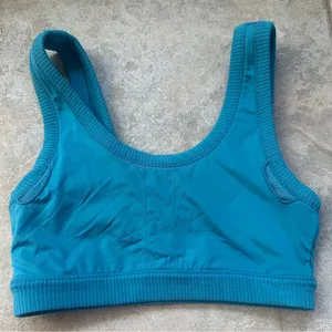 ALO Yoga Wellness Bra in Blue Splash Size Small Ribbed thumbnail 10