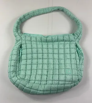 Iris & Rainbow Shoulder Bag Womens Large Green Quilted Puffer Zip Pockets thumbnail 1