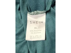SHEIN Teal Ruched Maternity Midi Dress Women's XL Long Sleeve Bodycon thumbnail 2