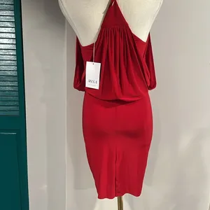 MISA NWT Domino Draped Mini Dress - small thumbnail 6