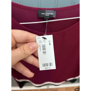 The Limited Burgundy Sleeveless Colorblock Layered Blouse Top - Size S‎ thumbnail 5