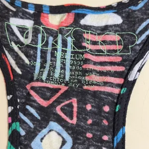 Workshop Republic Clothing Black Geometric Designs Racerback Tank Top - Size Medium - NWT thumbnail 6