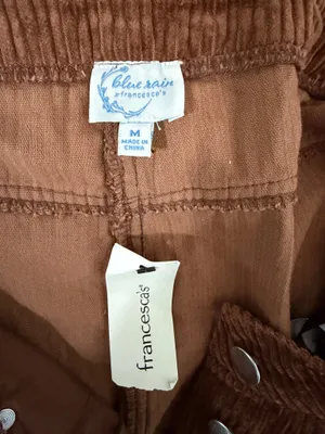 NWT Blue Rain Francesca’s Corduroy Button Front Brown Mini Skirt Size Medium.  thumbnail 5