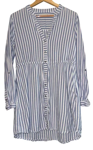 Abercrombie & Fitch Striped‎ Nautical Shirt Dress Women's LG Beach Resort Costal thumbnail 1