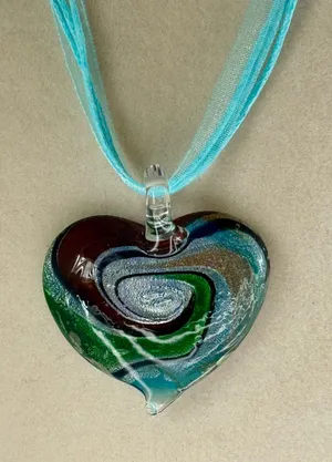 Murano Heart Shaped Necklace Multiple thumbnail 1