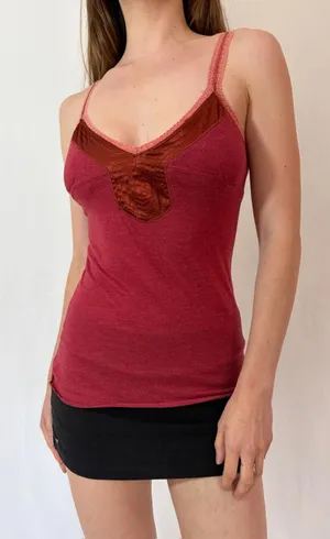 Vintage Abercrombie Red Embellished Elena Gilbert Tank Top thumbnail 1