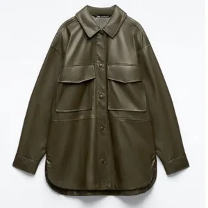 Zara FAUX LEATHER OVERSHIRT thumbnail 4
