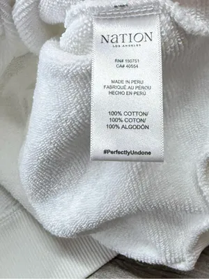 Nation LTD Women's Crew Neck Pull Long Sleeve White Jovie Sweatshirt size small thumbnail 4