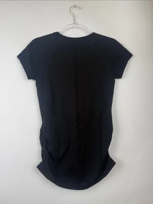 Athleta Speedlight Athletic Seamless Black Tee T-shirt Short Sleeve Ruched M thumbnail 6