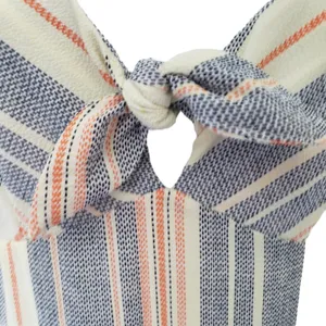 Trixxi Boho Striped Womens Jumpsuit Sz M Festival Coastal Retro Knotted Top thumbnail 4