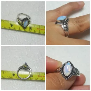 Sterling Silver Opalite Ethnic  Gemstone Ring size - 5.75 thumbnail 4