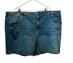 New Terra & Sky Women’s Elastic Back Denim Jean Shorts Size 4X NWT thumbnail 1