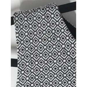 LOFT Black White Geometric Double Knit Jacquard Dress 8 thumbnail 4