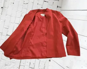 70’s retro Red Ultrasuede jacket with a boho vibe, size M thumbnail 2