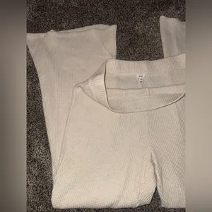 Aerie Cream Wide Leg Pants thumbnail 3