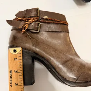 Freebird by Steven Lion Leather Braided Straps Ankle Booties Size 11 Distressed thumbnail 12