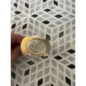 Western Two Tone Engraved Sunburst Cuff Bracelet Silver Gold Scalloped Scroll‎ thumbnail 4