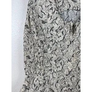 Girls from Savoy‎ Peplum Top Women Size 0 Cream Black Floral Halter Tie Back thumbnail 6