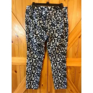 DKNY Women's Blue Patterned Pants Size 10 (4413) thumbnail 3