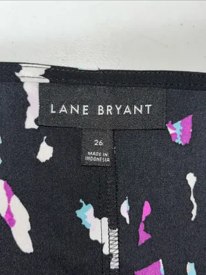 Lane Bryant Size 26 Black - Printed Tiered Ruffle Sleeve Blouse Top thumbnail 4