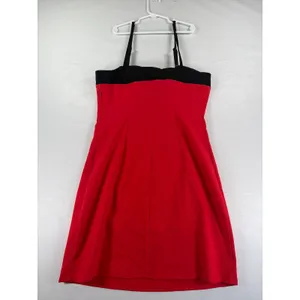 Wild Fable Red Mini Dress Black Bow Adjustable Straps Size S NWT Parisian Chic thumbnail 9
