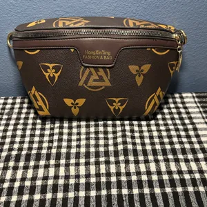 Brown and Tan Patterned Bag with 3 ways to wear and removable straps lie new thumbnail 7