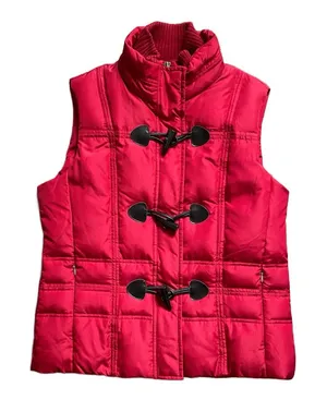 Charter Club Red Puffer Equestrian Preppy Vest Small thumbnail 1