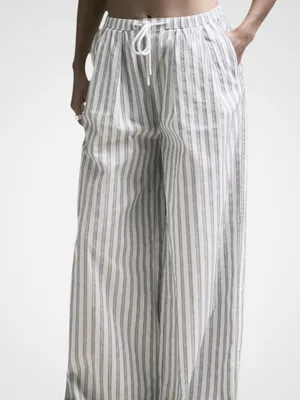 NWT CALIA Wide Leg Lounge / Beach / Swim Cover-Up Pants Striped Size Small thumbnail 2