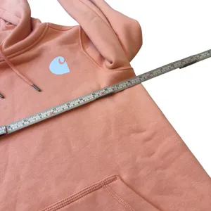 Carhartt Rose Clay Logo Sleeve Hoodie XS Relaxed Fit Pullover Sweatshirt Top EUC thumbnail 7
