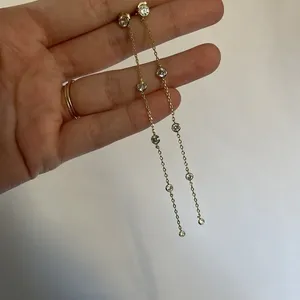 Pavoi 14K Gold Plated Dangling Earrings OS Gold Women Cubic Zirconia thumbnail 3