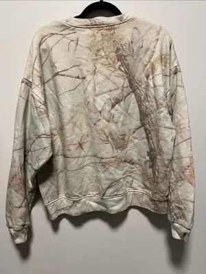 DAIRY BOY Butterfly Camo Crewneck Sweatshirt Woodland Tree Camouflage, Size L thumbnail 4