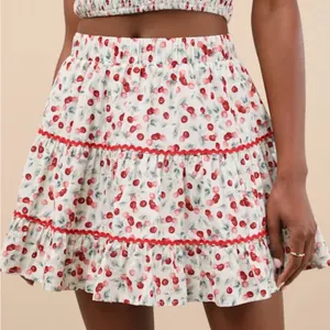 Lulus Cherry print coquette crop top & skirt set S/M thumbnail 2